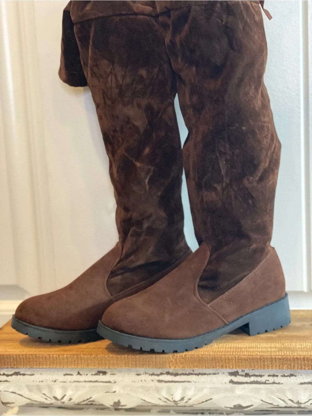New!  Brown Suede Over-the-Knee Boots